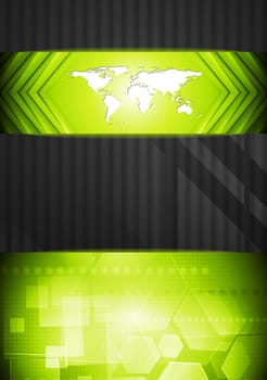 Bright tech business background with world map. Vector illustration eps 10
