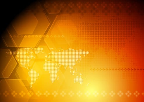 Colorful technology design with world map. Eps 10 vector background