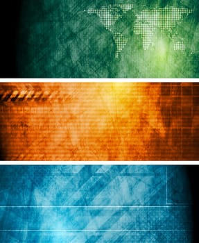 Vintage technology banners. Eps 10 vector design