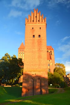 Picturesque view of Kwidzyn cathedral in Pomerania region, Poland