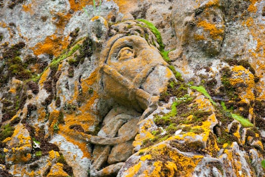 Kuks Forest Sculptures - Adoration of the Magi - detail of the Baroque relief by Matthias Bernard Braun in the Bethlehem of Braun, Kuks, Czech Republic. The Bethlehem of Braun (Czech