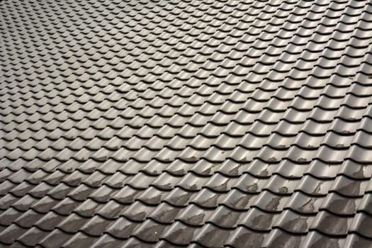 Texture of roof, texture of grey rooftop in temple.