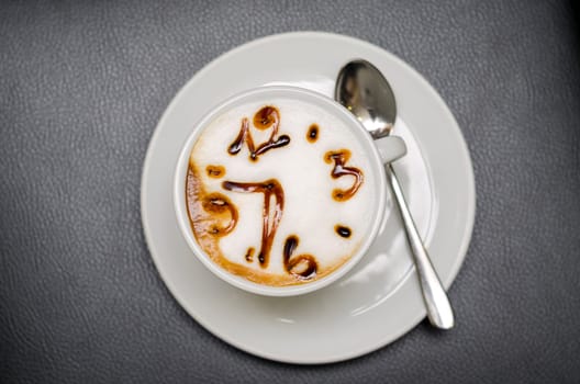 coffee with clock face