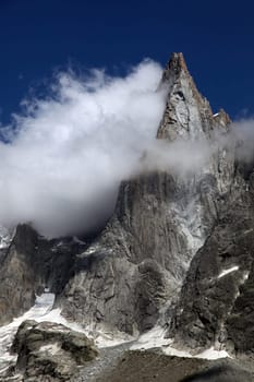 View on les Dru in the french Alps.