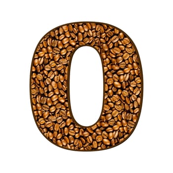 coffee letter on white.  One letter of  coffee alphabet. Letter A