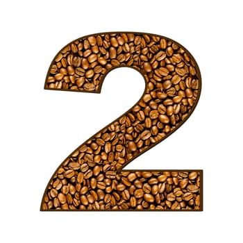 coffee letter on white.  One letter of  coffee alphabet. Letter A