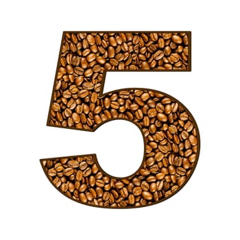 coffee letter on white.  One letter of  coffee alphabet. Letter A