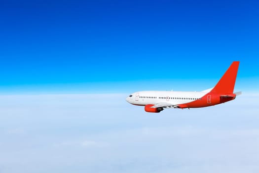 Airplane in the sky.  Passenger Airliner