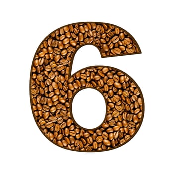 coffee letter on white.  One letter of  coffee alphabet. Letter A