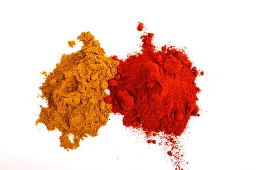 Pile of paprika and pepper powder