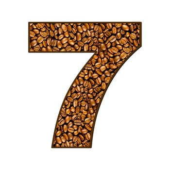 coffee letter on white.  One letter of  coffee alphabet. Letter A