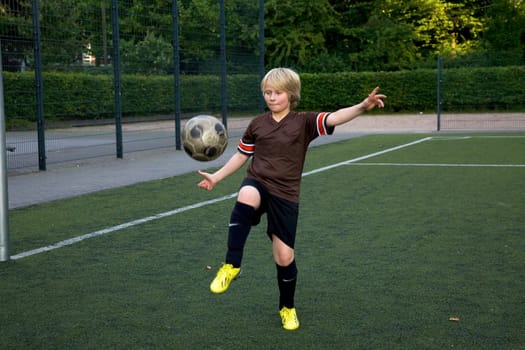 Boy at soccer practice