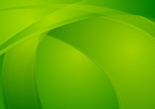 Abstract green wavy background. Vector design eps 10