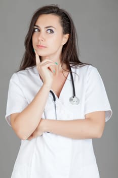 Portrait of a friendly female doctor. happy young smiling female doctor
