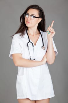 Portrait of a friendly female doctor. happy young smiling female doctor