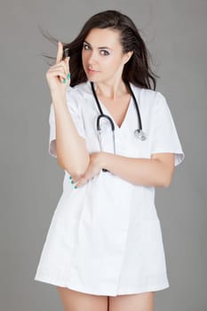 Portrait of a friendly female doctor. happy young smiling female doctor