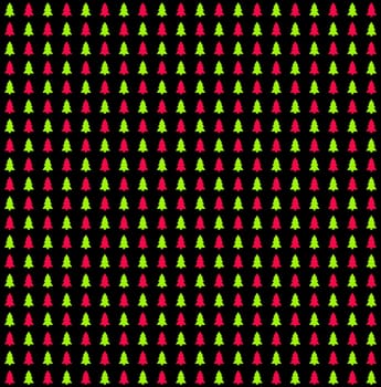 Black wrapping paper with red and green fir trees