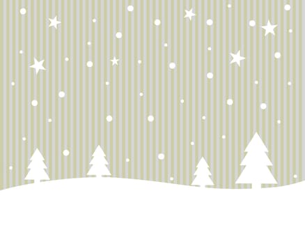 Elegant Christmas card with snowy winter landscape