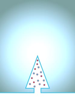 Christmas background light blue with Christmas tree