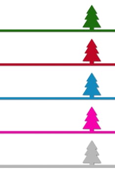 5 coloured fir trees for your design