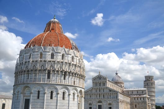 The Leaning Tower on Square of Miracles in Pisa, Tuscany in Italy