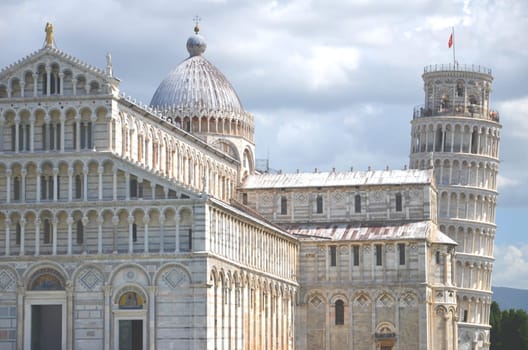 The Leaning Tower on Square of Miracles in Pisa, Tuscany in Italy