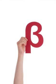 Hand Holds a Red German Letter, Isolated