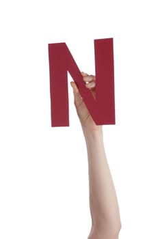 A Red N Hold by a Hand, Isolated