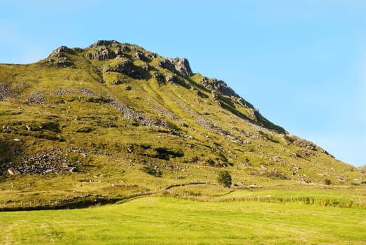 A Huge Green Hill With Grass on It