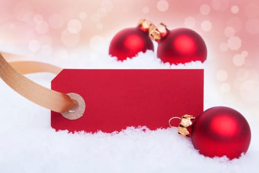 Red Label With Copy Space as Christmas Background