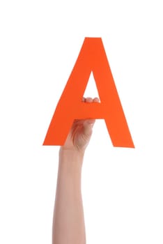Hand With an Orange A, Isolated