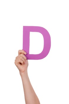A Hand With a Purple D in It, Isolated