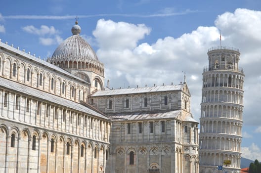 The Leaning Tower on Square of Miracles in Pisa, Tuscany in Italy
