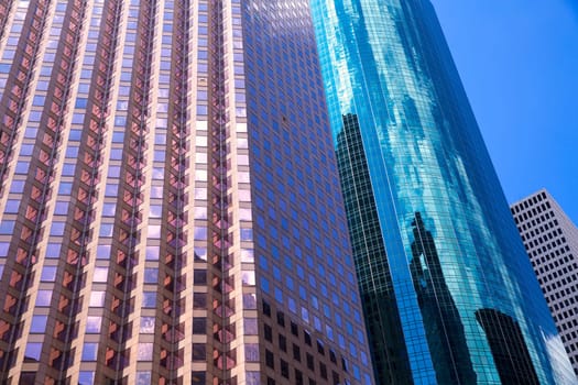 Houston Texas urban city with modern mirror skyscapers crop detail