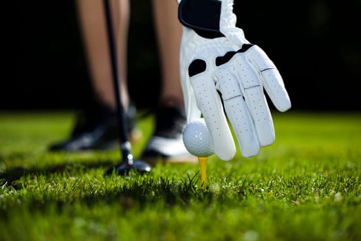 Playing golf