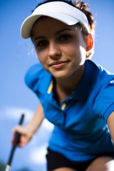 Girl playing golf