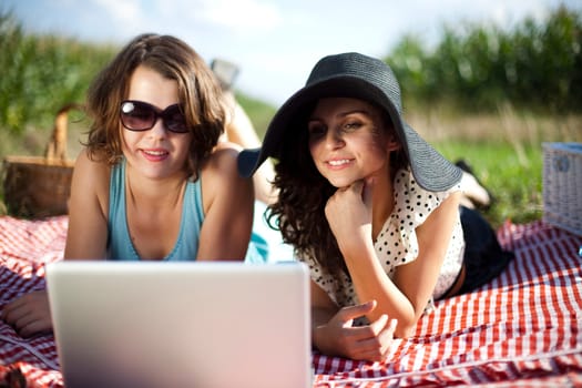 Girlfriends on picnic