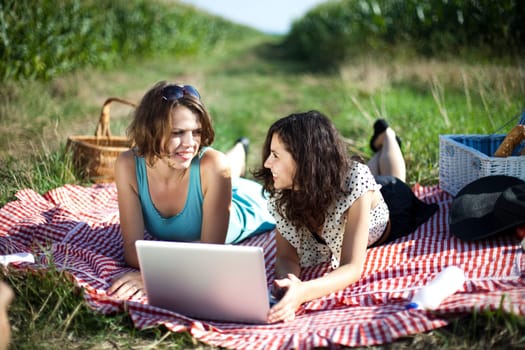 Girlfriends on picnic