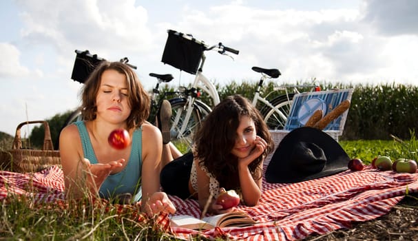 Girlfriends on picnic