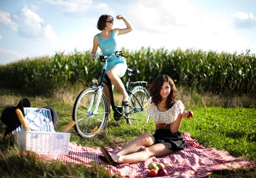Girlfriends on picnic