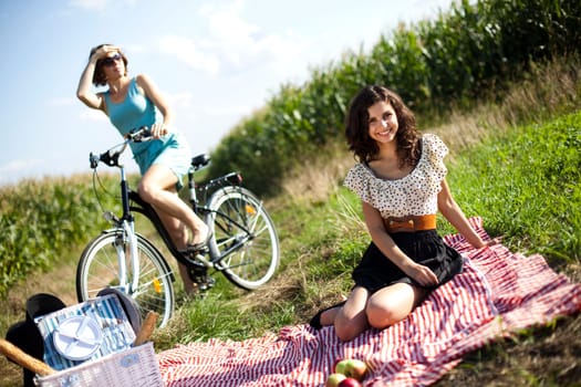 Girlfriends on picnic
