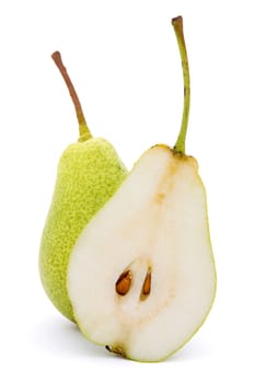 Two delicious pears  isolated on white background