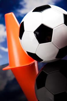 Black and white soccer ball