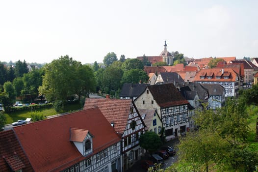 View from the Nuremberg turret to the old town of Bad Wimpfen