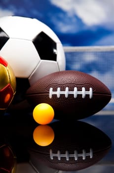 Sport, a lot of balls and stuff