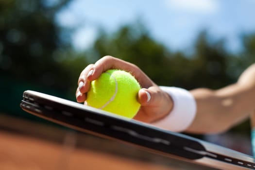 Girl Playing Tennis