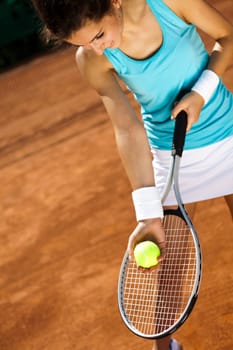 Girl Playing Tennis