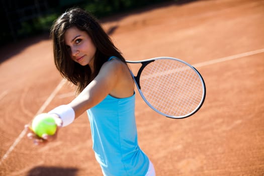 Girl Playing Tennis