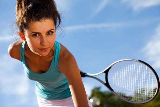 Girl Playing Tennis