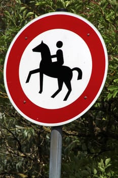 Path forbidden for riders